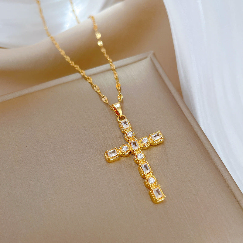 Crucifix Vintage Titanium Steel Necklace