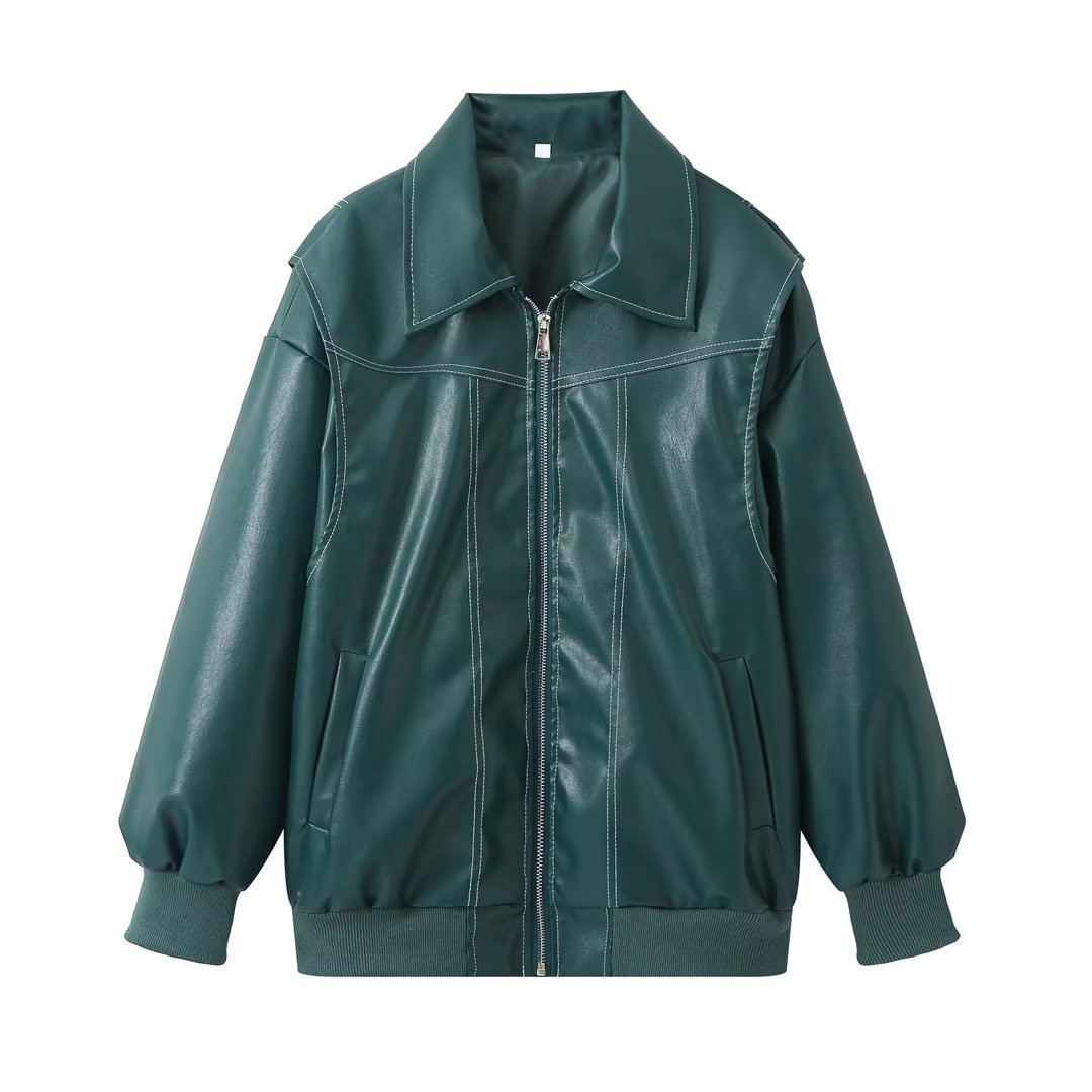 Women's Lapel Zip-up Jacket