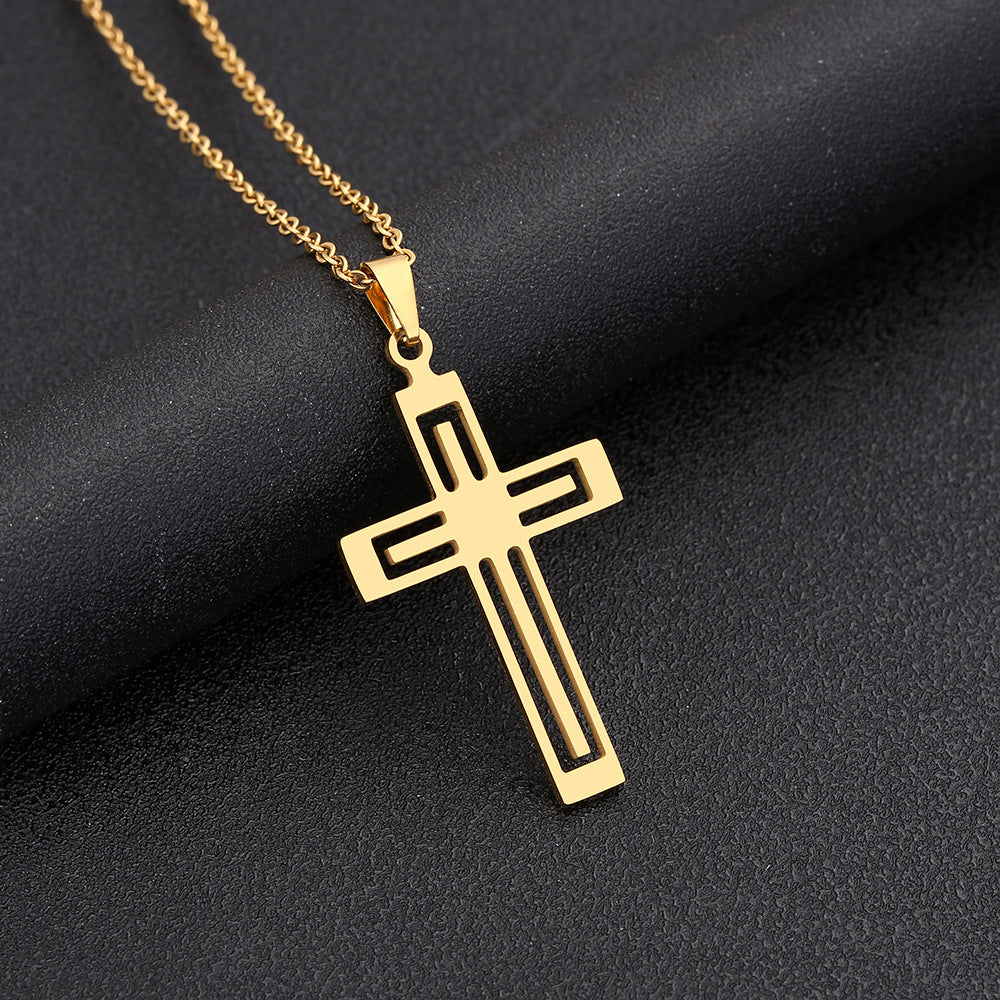 Unisex Stainless Steel Cross Necklace