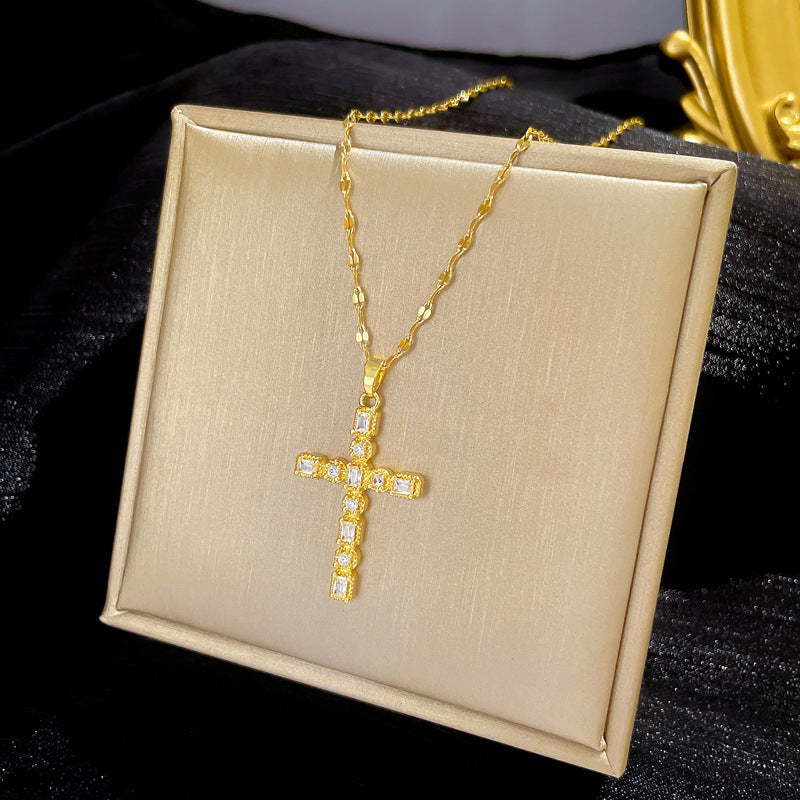 Crucifix Vintage Titanium Steel Necklace