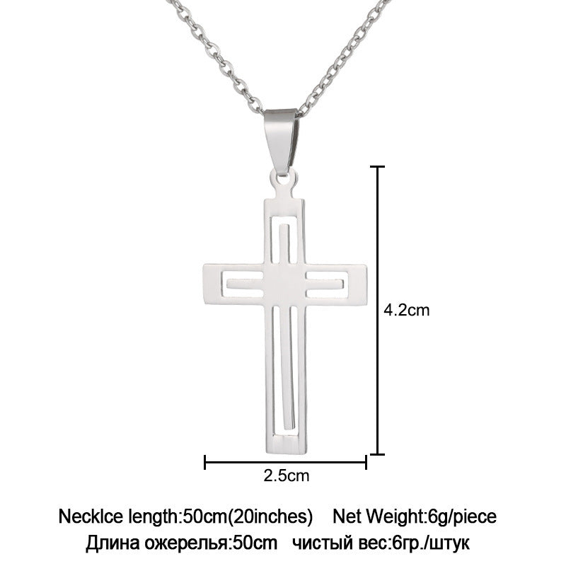 Unisex Stainless Steel Cross Necklace